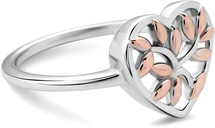 Dames 925 Sterling Zilveren Ring - Zilver/Roze ZR-7474 Zilver en roségoud - O 1/2