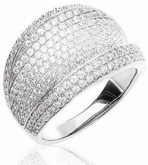 Dames 925 Sterling Zilveren Ring - Zilver ZR-3517 - L