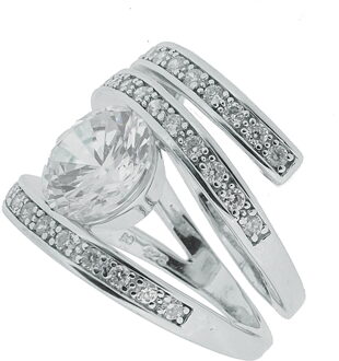 Dames 925 Sterling Zilveren Ring - Zilver ZR-3535/1 - O 1/2