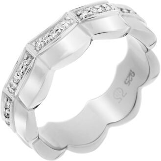 Dames 925 Sterling Zilveren Ring - Zilver ZR-7127 - L