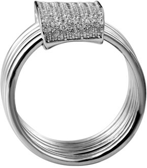 Dames 925 Sterling Zilveren Ring - Zilver ZR-7417 - O 1/2