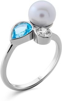 Dames 925 Sterling Zilveren Ring - Zilver ZR-7498 - R 1/2