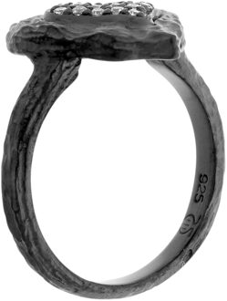 Dames 925 Sterling Zilveren Ring - Zwart ZR-7082/2 - N