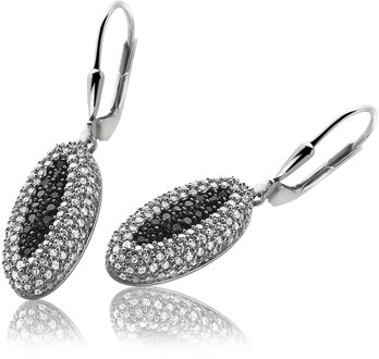 Dames 925 Sterling Zilveren Set: Ketting-Hanger + Oorbellen - Zilver SET-5177