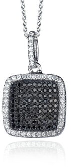 Dames 925 Sterling Zilveren Set: Ketting-Hanger + Oorbellen - Zilver SET-5231 - One Size