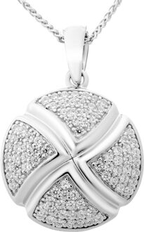 Dames 925 Sterling Zilveren Set: Ketting-Hanger + Oorbellen - Zilver SET-6043