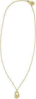 Dames 925 Sterling Zilveren Set: Ketting-Pendant + Oorbellen - Gouden SET-6020/2