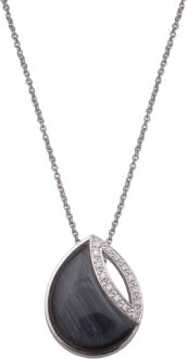 Dames 925 Sterling Zilveren Set: Ketting-Pendant + Oorbellen - Zilver SET-5929 - One Size