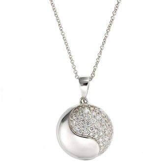 Dames 925 Sterling Zilveren Set: Ketting-Pendant + Oorbellen - Zilver SET-5968 - One Size