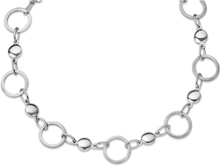Dames 925 Sterling Zilveren Set: Ketting + Armband - Zilver SET-014 - maat