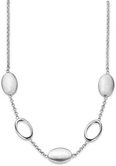 Dames 925 Sterling Zilveren Set: Ketting + Armband - Zilver SET-017 - One Size