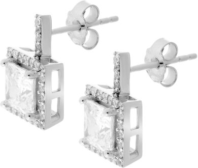 Dames 925 Sterling Zilveren Stud Oorbellen - Zilver ZO-6046 - One Size