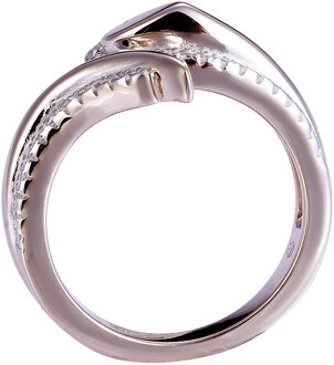 Dames 925 Zilveren Ring - Roze ZR-7441 Rosé - K