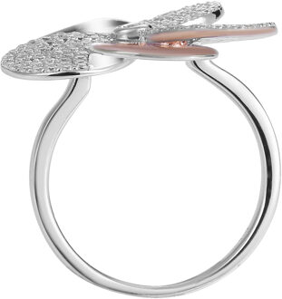 Dames 925 Zilveren Ring - Zilver/Roos ZR-7452 Zilver en roségoud - N