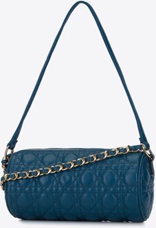 Dames Avondtas met Geometrisch Quiltwerk Turquoise Eco-leer Groen