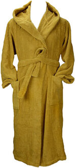 Dames badjas met capuchon Geel - XXXL
