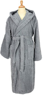 Dames badjas met capuchon Grijs - L / XL
