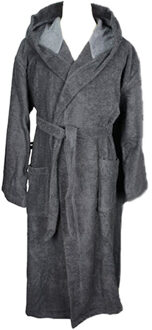 Dames badjas met capuchon Grijs - XXXL
