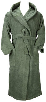 Dames badjas met capuchon Groen - XXXL