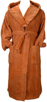 Dames badjas met capuchon - maat S / M Bruin