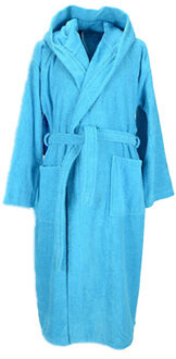 Dames badjas met capuchon - maat XS Blauw