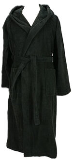 Dames badjas met capuchon Zwart - S / M