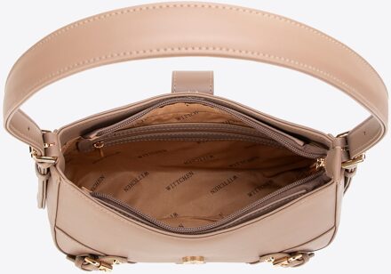 Dames baguette tas van eco-leer, beige - One Size