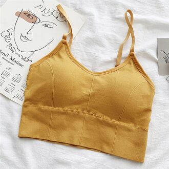 Dames Beha Ademende Sportbeha Anti-Zweet Schokbestendig Verdikking Sportbeha Top Gym Running Fitness Oefening Sport Top geel