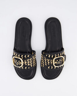 Dames bicolor woven slipper Zwart - 39