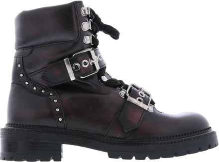 Dames biker studs with strap Rood - 37