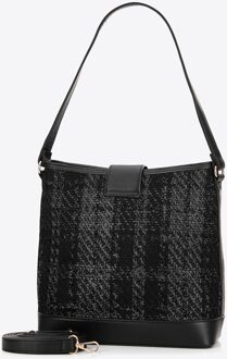 Dames Bouclé Stoffen Tas Zwart Polyester