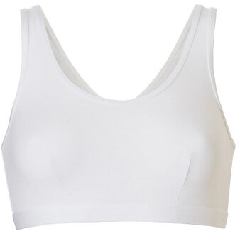 Dames bralette bi-elastisch katoen 3-pack - maat L Wit