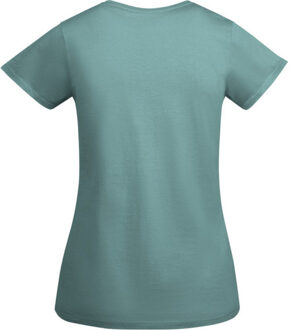 Dames breda t-shirt met korte mouwen Blauw - L