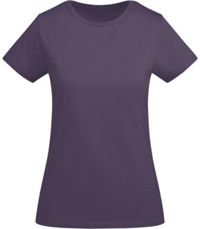 Dames breda t-shirt met korte mouwen Paars