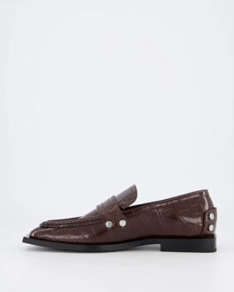 Dames brown croco loafers Bruin - 38