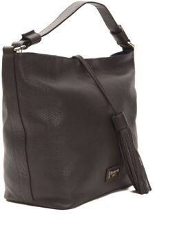 Dames Bruine Leren Schoudertas - One Size