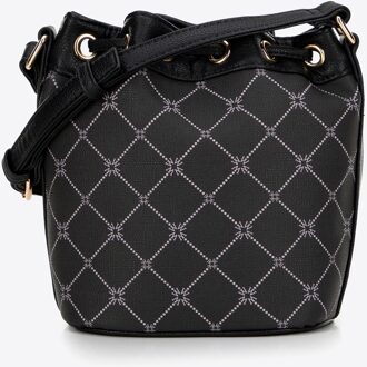 Dames Bucket Bag in Eco-leer met Monogram Zwart - One Size