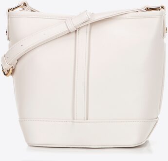 Dames Bucket Bag in Imitatieleer Crème