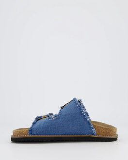Dames buckle slipper jeans Blauw - 37