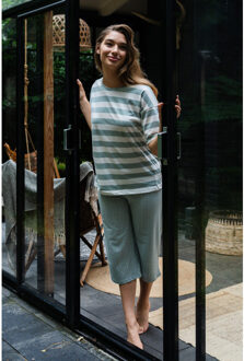 Dames capri korte pyjama set mint Groen - XL
