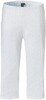 Dames capri korte pyjama set / wit - maat M Blauw