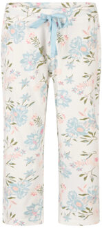 Dames capri pyjama set driekwart blauw/wit gebloemd Veelkleurig - XL