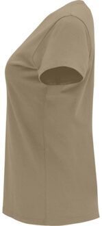 Dames capri t-shirt met korte mouwen Beige - XXXL