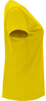 Dames capri t-shirt met korte mouwen - maat XXL Geel