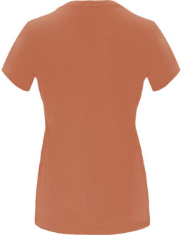 Dames capri t-shirt met korte mouwen Oranje - S