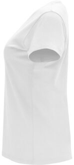 Dames capri t-shirt met korte mouwen Wit - XXL