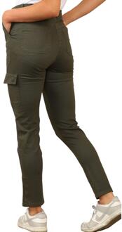 Dames Cargo Chino Enkel Grazer Broek in Khaki Kaki