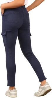 Dames Cargo Chino Enkel Grazer Broek in Navy - EU 46 Normaal / UK 18 Normaal