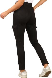 Dames Cargo Chino Enkel Grazer Broek in Zwart - EU 40 Normaal / UK 12 Normaal