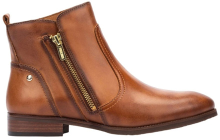 Dames Casual Kameelkleurige Leren Enkellaars Pikolinos , Brown , Dames - 40 Eu,36 Eu,37 EU